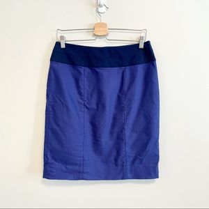 CAbi Color block Blue Pencil Skirt Office Career Work Size 8
